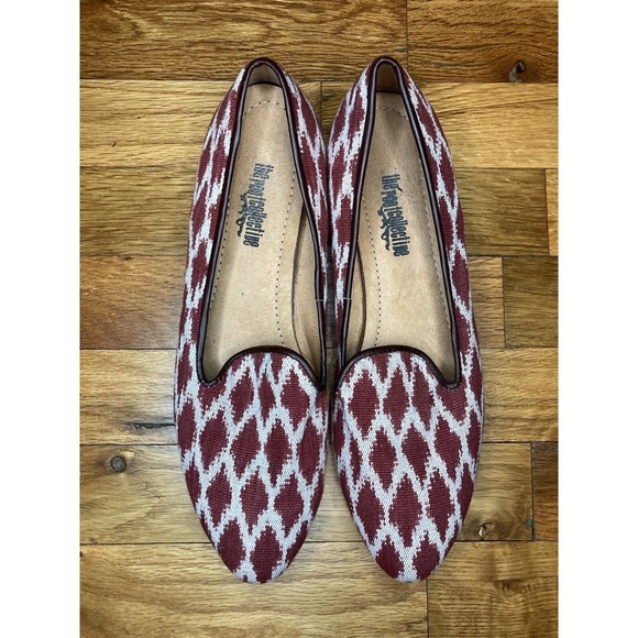 The Root Collective Womens 10 Millie Canvas Red Diamond Smoking Flats Loafers - Picture 2 of 8